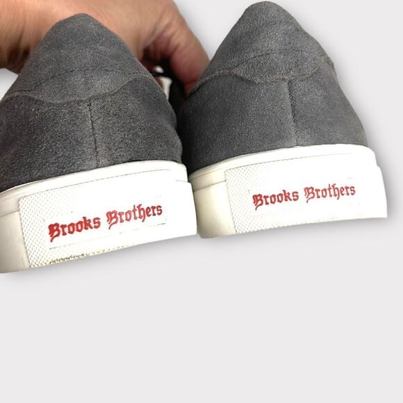 Brooks Brothers Red Fleece Gray Leather Suede  Lace Up Sneakers size 11 - Picture 11 of 13